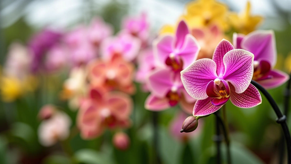 Exposición de orquídeas en el orquideario